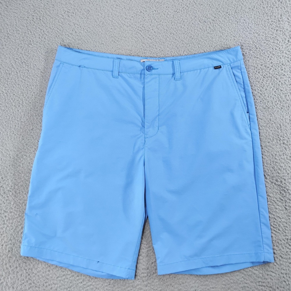 Travis Mathew Shorts Mens 40 Blue Stretch Chino 10 Inch Golf Performance Casual